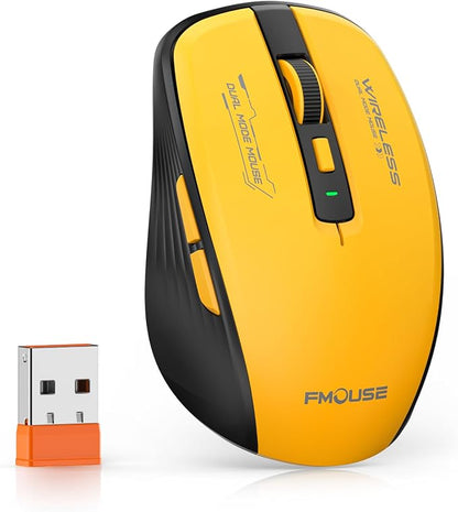 Wireless Mouse with Forward/Backward Side Keys, Silent Click, Ergonomic by FMOUSE