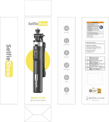 53'' Selfie Stick Tripod with Light, Extendable Selfie Stick with Remote - Image 10