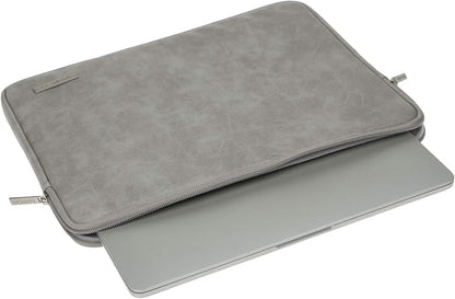 RAINYEAR 15 Inch Laptop Sleeve PU Suede Leather Case Padded Cover Water - Image 8
