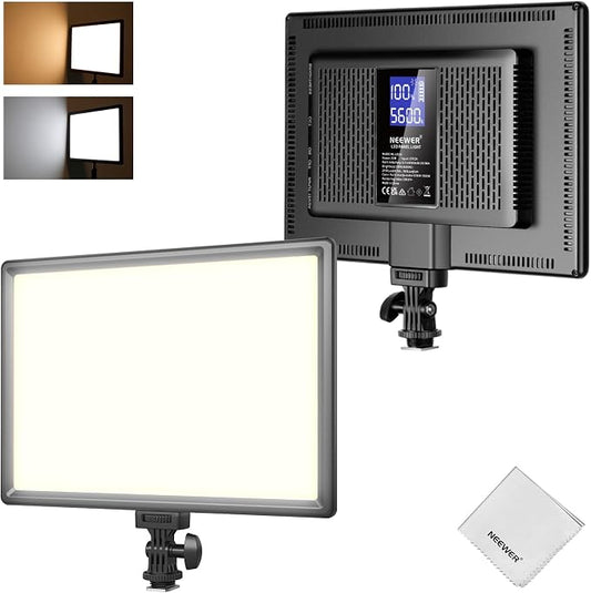 NEEWER 192 LED Video Light Panel, 20W Ultra Thin 8000mAh Bi Color Dimmable DSLR by Neewer