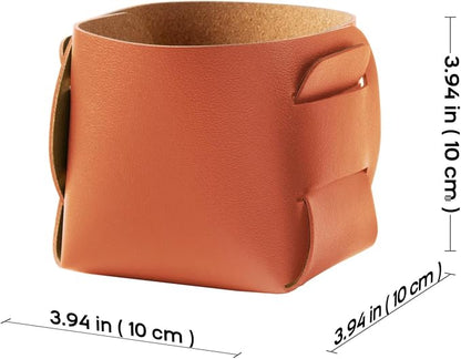 HOMIEAZICOZI 2-Pack Cork Leather Desk Accessories Storage - Image 3