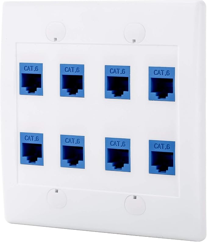 Cat6 Keystone Ethernet Wall Plate Female to Female by POKIVIR