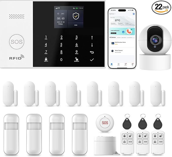 Home Security Systems, 22Piece WiFi+GSM/4G by PGST