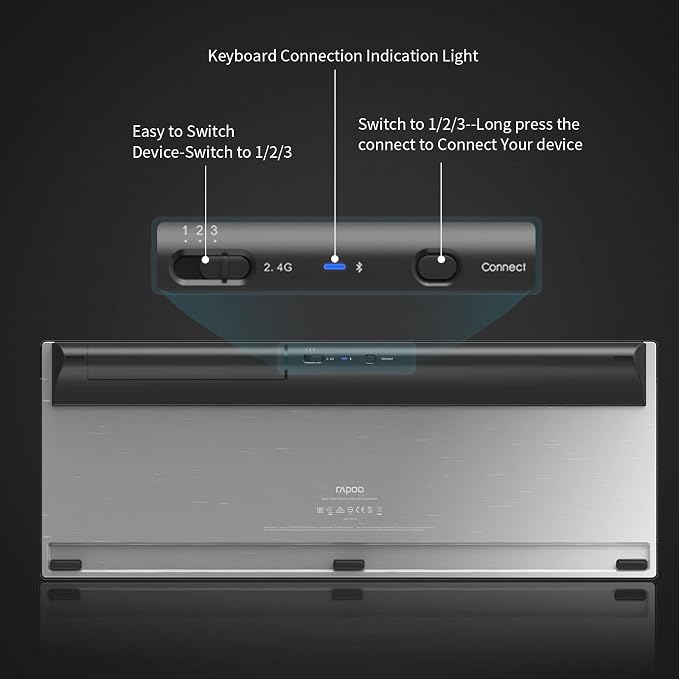 RAPOO Wireless Keyboard and Laser Mouse Combo, Ultra-Slim Computer Keyboard - Image 7