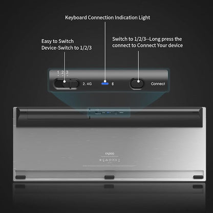 RAPOO Wireless Keyboard and Laser Mouse Combo, Ultra-Slim Computer Keyboard - Image 7