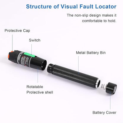 Fiber Optic Tools Cable Tester FC SC Power Meter & 2.5mm 30mV Visual Fault - Image 7