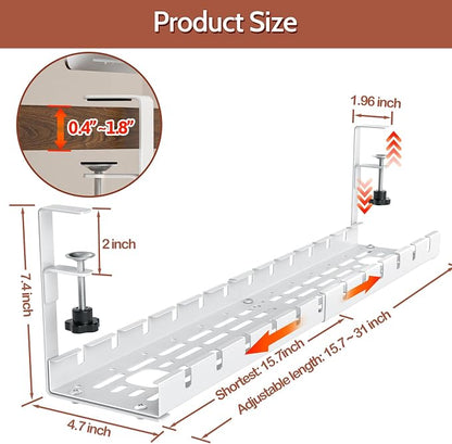 Shikha Cable Management Under Desk, 15.7"-31" Retractable Cable Management Tray - Image 4