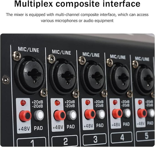 W IN-MIX DX8 Professional DJ Audio Mixer 8 Channel - Image 2
