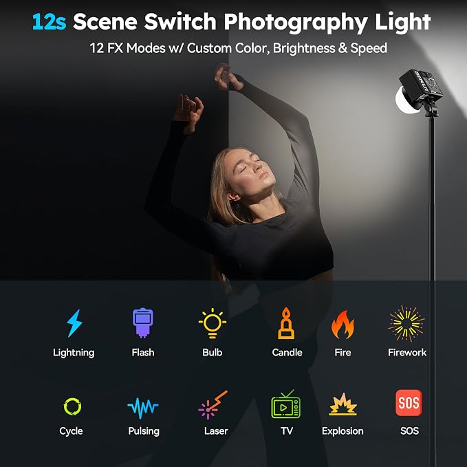 SIRUI C60X 60W Portable Photography Light, Ultra-Quiet 24.9dB & 0.53KG Compact - Image 6