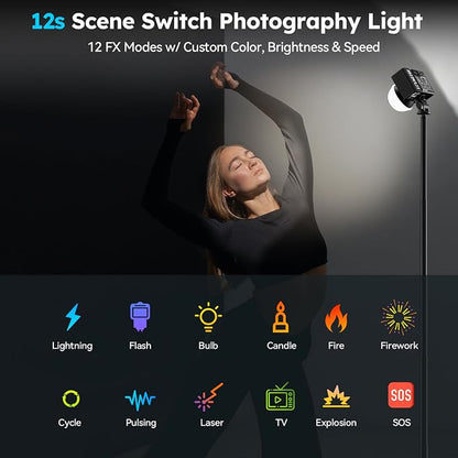 SIRUI C60X 60W Portable Photography Light, Ultra-Quiet 24.9dB & 0.53KG Compact - Image 6