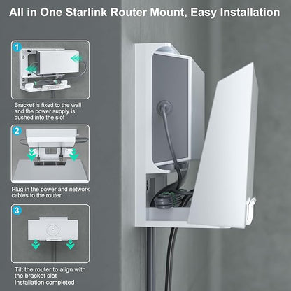 Linkoostar Starlink Gen 3 Router Mount, All in One Starlink Router Wall Mount - Image 3