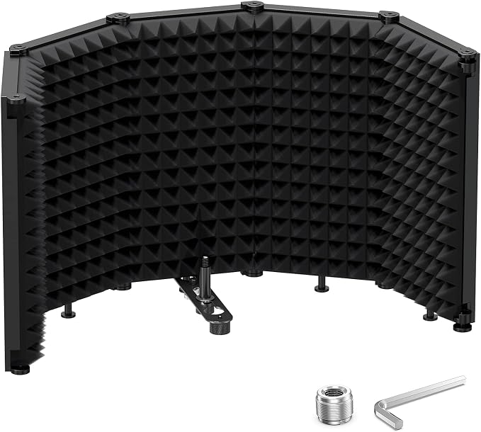 Moukey Microphone Insulation Sound Insulation Sound Shield Isolation, 5 Sides by Moukey