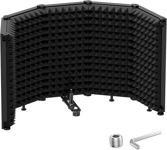 Moukey Microphone Insulation Sound Insulation Sound Shield Isolation, 5 Sides by Moukey