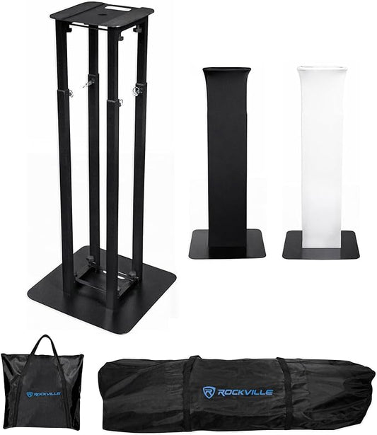 Rockville RTP82B 8 ft Adjustable Black Totem Moving Head Light Stand, Dual by Rockville