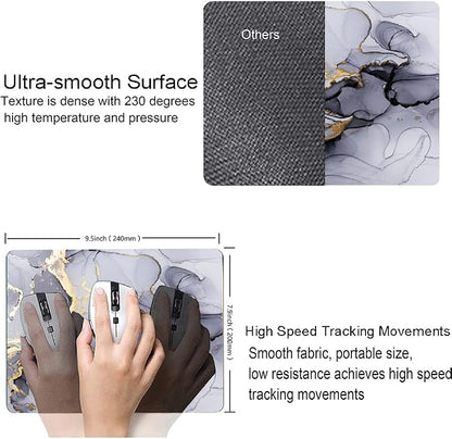 Hokafenle Gray Gold Black Marble Mouse Pad, Gaming Mouse Mat - Image 3