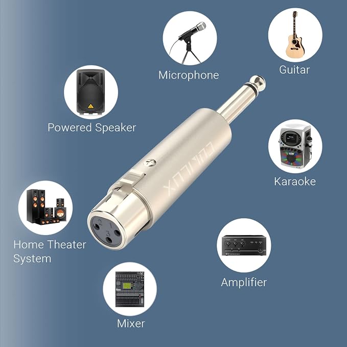Cubilux Unbalance XLR Female to 1/4” TS Male Converter, XLR to 6.35mm TS Mono - Image 3