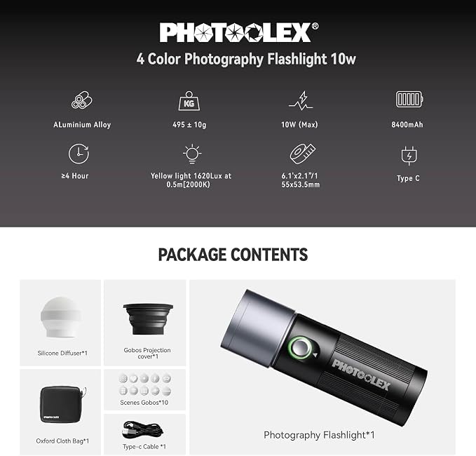 PHOTOOLEX 8400mAh Led Photography Flashlight - Image 9