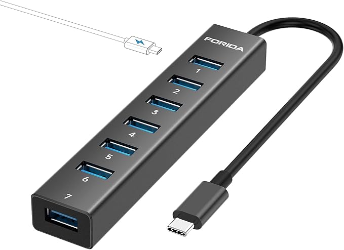 FORIDA USB C Hub-8 Port USB HUB by FORIDA-Besttecforusbhubdockingstation