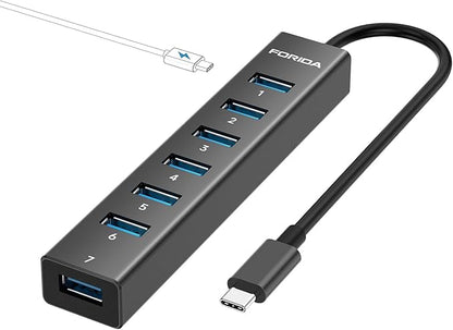FORIDA USB C Hub-8 Port USB HUB by FORIDA-Besttecforusbhubdockingstation