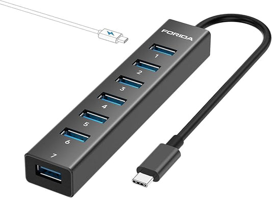 FORIDA USB C Hub-8 Port USB HUB by FORIDA-Besttecforusbhubdockingstation