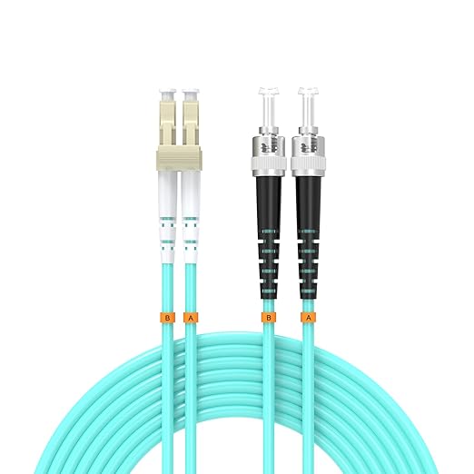 LC/UPC to ST/UPC Fiber Patch Cable OM3 100ft/30meters, 10Gb/Gigabit MultiMode by Buacoz