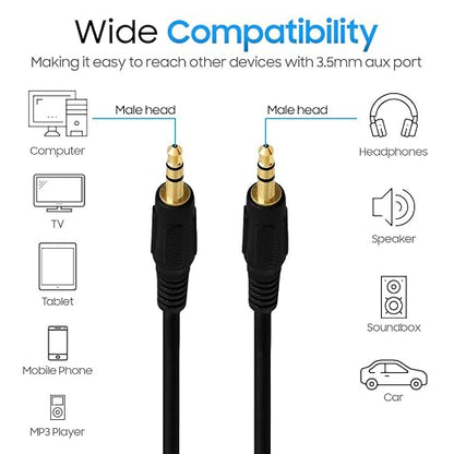 Cmple - 3.5mm Aux Audio Cable Stereo 100 ft AUX Cable Male to Male Speaker - Image 4