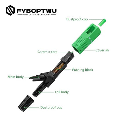 20 pcs SC-APC Fiber Optic Quick Assembly Connector Fiber Optic Fast Connectors - Image 2