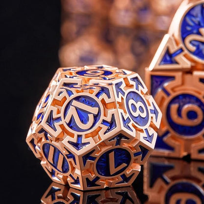 Rare Rose Gold 7-Die Metal DND Dice Set, D and D Dice - Image 5
