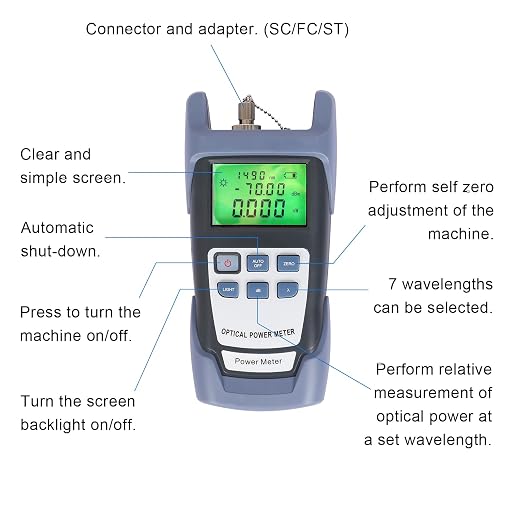 Fiber Optic Tools Cable Tester FC SC Power Meter & 2.5mm 30mV Visual Fault - Image 8
