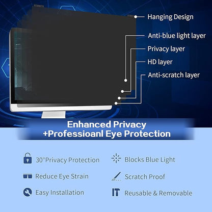 Computer Privacy Screen Filter 22 Inch, 9H Hardness Hanging Computer Screen - Image 6