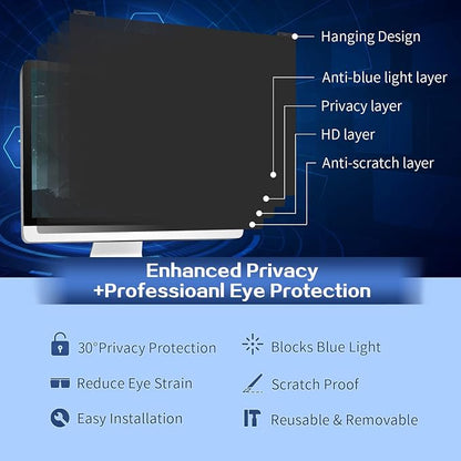 Computer Privacy Screen Filter 21.5 Inch, 9H Hardness Hanging Computer Screen - Image 6