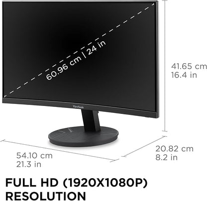 ViewSonic VA2416C 24 Inch Full HD 1080p Frameless Curved Monitor - Image 6