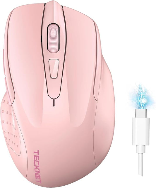 TECKNET Wireless Mouse Rechargeable 4800 DPI Silent USB A & Bluetooth Mouse 6 by Tecknet
