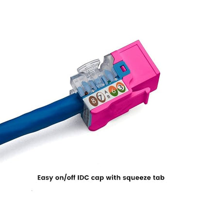 trueCABLE Cat6 Keystone Jack, Unshielded, 90 Degree Punch-Down, PoE++ 100W - Image 5