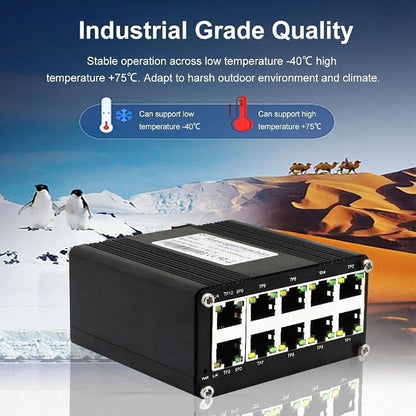 Mini Industrial Switch 10 Ports Gigabit Switch Hardened 10 Port RJ45 - Image 4
