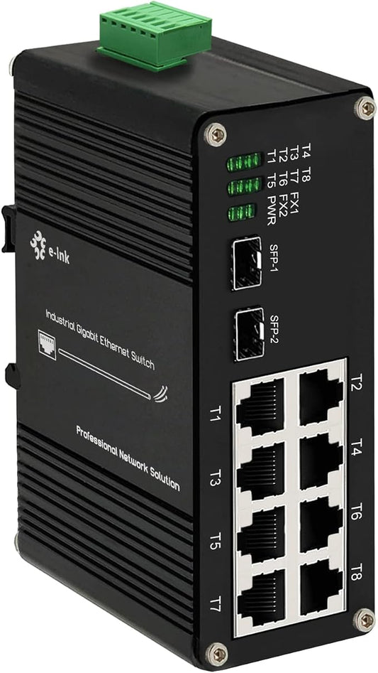 Industrial 8-Port Gigabit Ethernet Switch DIN Rail/Wall-Mount 8 port RJ45 by Steloproad