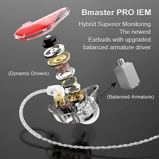 BASN in-Ear Monitors, Bmaster Triple Driver HiFi Stereo Noise-Isolating - Image 2
