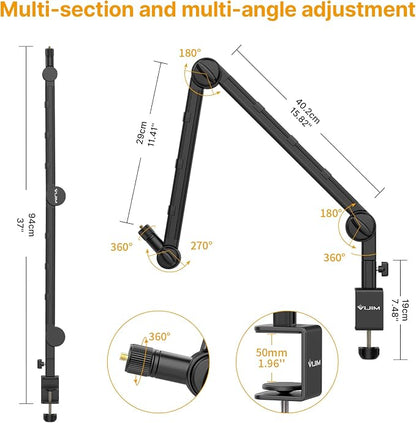 PICTRON VIJIM LS25 Camera Desk Mount, Flexible Overhead Webcam Stand - Image 5