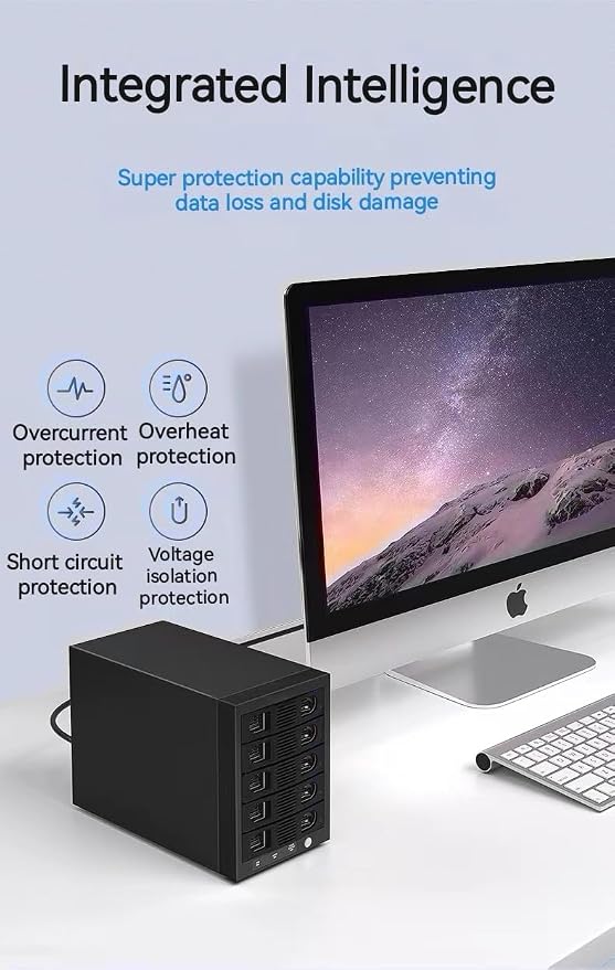 Syba 5 Bay Tool Less Tray Hot Swappable 2.5" 3.5" SATA III RAID HDD External - Image 8