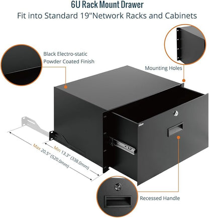 Tecmojo 6U Rack Drawer, Rack Mount Drawer - Image 4