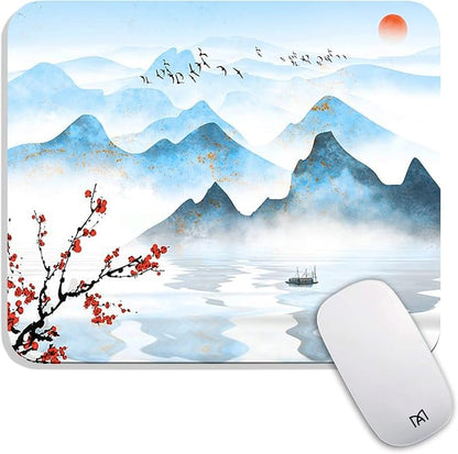Square Mouse Pad Ink Painting Landscape, Personalized Premium-Textured Custom by Armanza