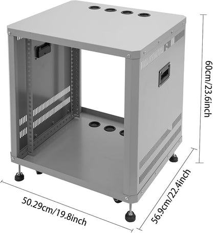 12U Stereo & Studio Rack with Wheels, Open Frame Audio Rack Cabinet, Rolling - Image 4