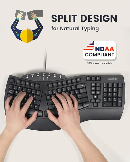 Perixx PERIBOARD-512B Wired Ergonomic Keyboard - Image 2