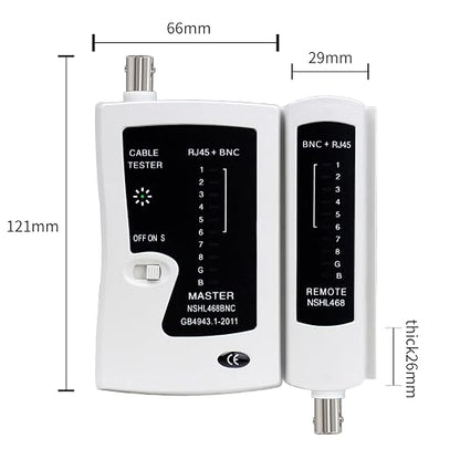 Coaxial Coax Cable Tester Portable BNC RJ59 RJ45 cat5 cat5e cat6 cat6a UTP Wire - Image 5