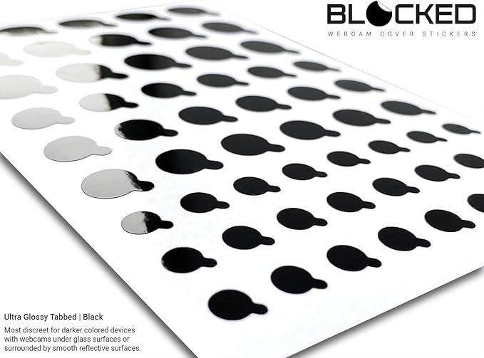 BLOCKED Webcam/Camera Vinyl Covers | 57 TabbedLow-Tack Restickable Webcam - Image 2