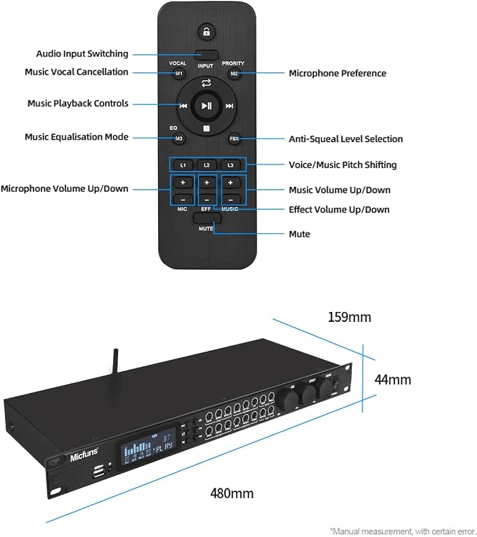 KT900DSP Feedback Suppressor Preamp Preamplifier Karaoke Effector Digital - Image 4