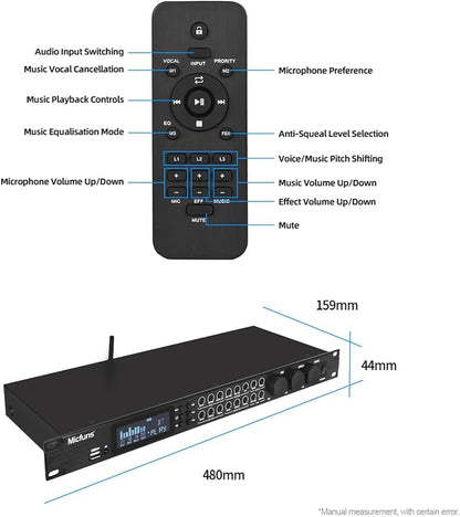 KT900DSP Feedback Suppressor Preamp Preamplifier Karaoke Effector Digital - Image 4