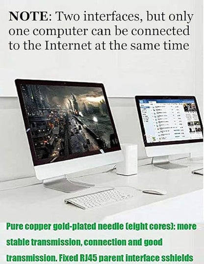 1 to 2 Port RJ45 Network Ethernet Adapter Splitter, lezaface E-thernet Splitter - Image 6