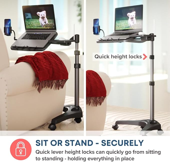 LEVO G2 V16 Mobile Laptop Stand Desk Rolling Cart - Image 4