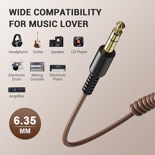 OneOdio 6.35mm to 3.5mm 6.6-9.8FT Stereo Adapter Cable Compatible - Image 7